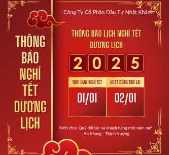 THÔNG BÁO LỊCH NGHỈ TẾT DƯƠNG LỊCH