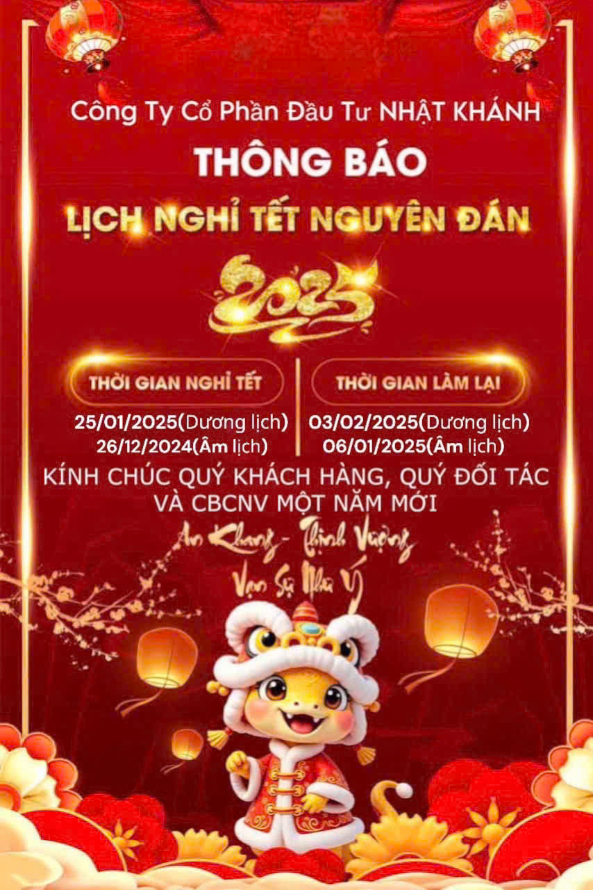 THÔNG BÁO LỊCH NGHỈ TẾT ÂM LỊCH