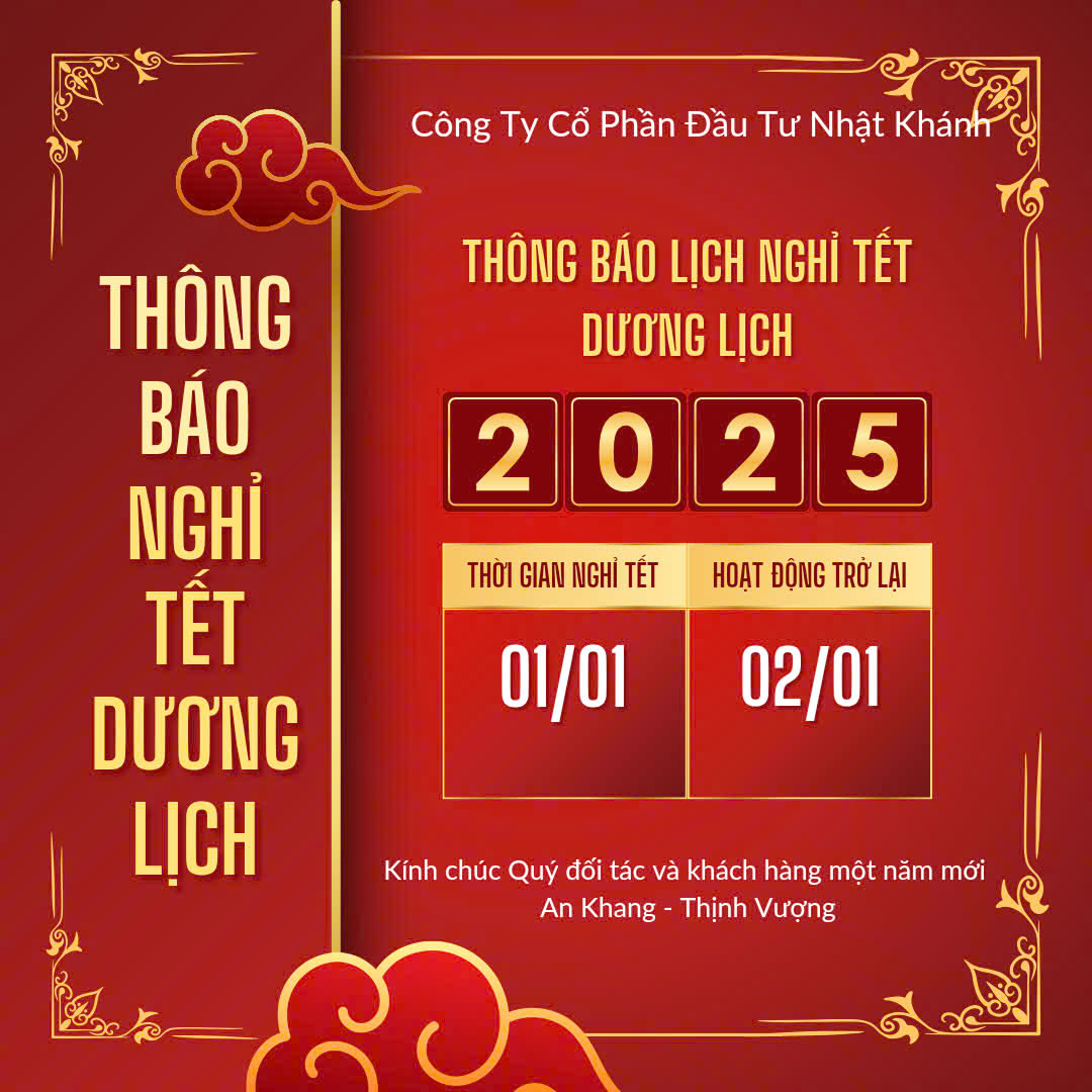 THÔNG BÁO LỊCH NGHỈ TẾT DƯƠNG LỊCH